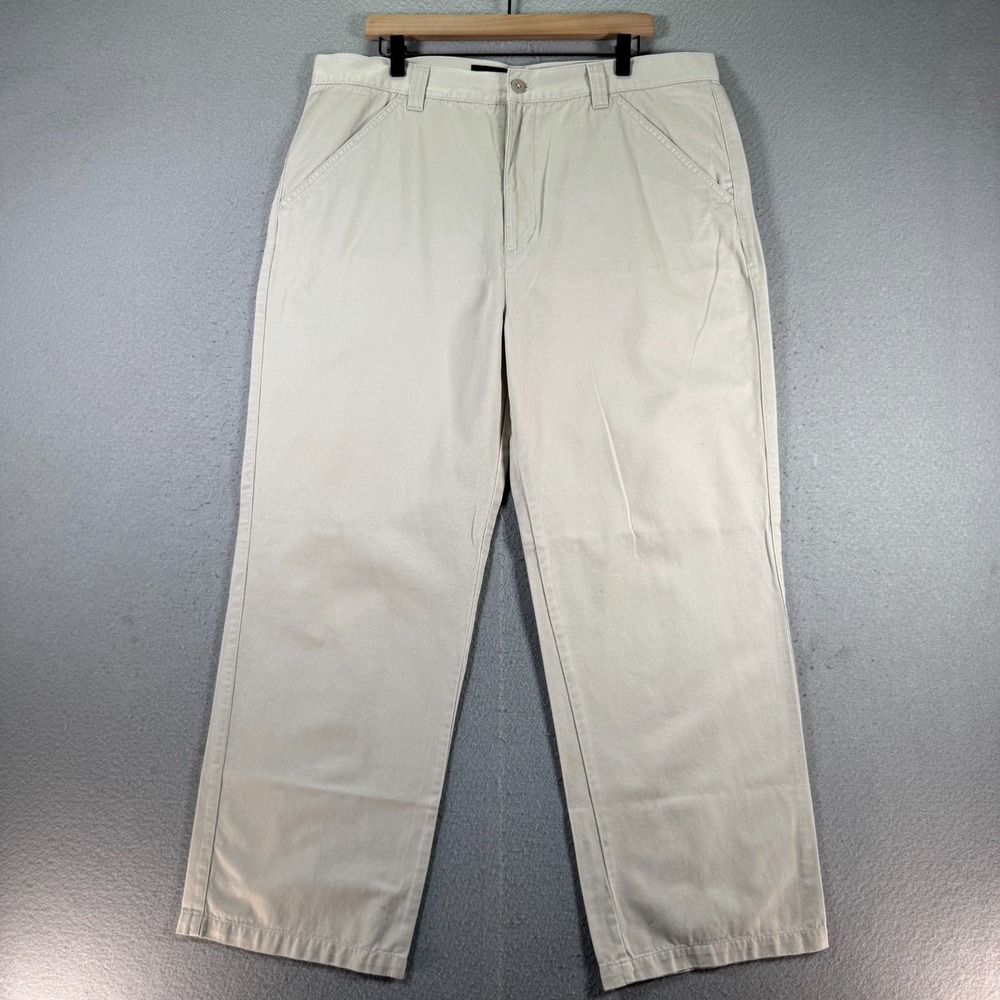 Vintage Anchor Blue Easy Fit Chino Pants Mens 36x30 Beige Straight Leg‎ Y2K